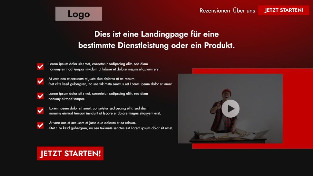 Landingpage Vorlage